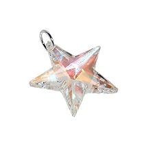 Sterling Silver Clear AB Swarovski Crystal Star Pendant