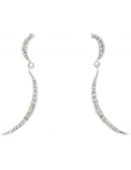 14K White Gold Diamond Dangle Earrings (1/4 Cttw, SI Clarity, H Color)