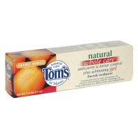 Tom's of Maine Whole Care Natural Fluoride Toothpaste, Anticavity & Tartar Control Plus Whitening Gel, Orange- Mango, 5.5 oz (155.9 g) (Pack of 6)