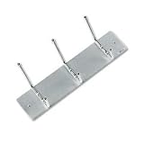 Safco 4161 Wall Rack, Three Ball-Tipped Double-Hooks, Metal, Satin Aluminum
