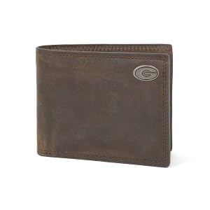 Georgia Bulldogs Brown Crazy Horse Passcase Wallet Georgia Bulldogs Brown Crazy Horse Passcase Wallet