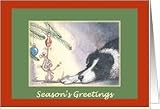business or corporate christmas card, seasons greetings, paper cards, dog, mouse, Card