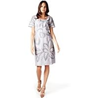 Per Una Linen Blend Floral Embroidered Shift Dress