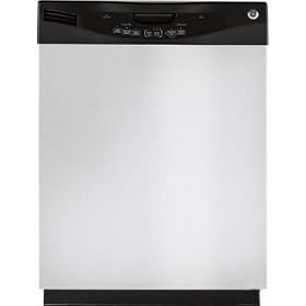 GE: GLD4466RSS Full Console Dishwasher with 4 Wash Cycles, White Titanium Upper Rack, Dedicated... by