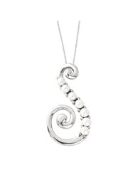 Sterling Silver Freshwater Cultured Pearl Reaching Out 18in Necklace.