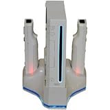 Nintendo Wii 6 in 1 Charging / Docking Station with Console Stand & Cooling Fan, Double Remote Charging Dock, and includes 2 External Rechargable Battery Packs
