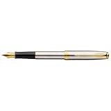 Parker Sonnet Medium Point Fountain Pen with Golden Trim. Stainless Steel (1743624)