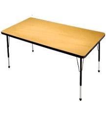 24″ x 36″ Activity Table with Adjustable Standard Legs – Wood Grain