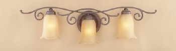 Three-Light Bathroom Fixture with Tulip Shades