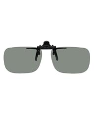 Polarized Clip-on Flip-up Plastic Sunglasses - Deep Rectangle - 54mm X 31mm - Polarized Grey... by Victoria's Secret