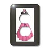 Florene The Fifties - Retro Pink Poodle Skirt - Light Switch Covers - 2 plug outlet cover