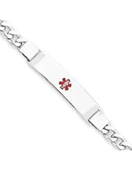 Sterling Silver Non-enameled Medical ID Curb Link Bracelet