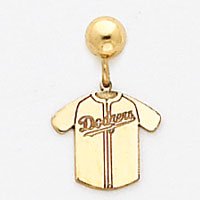 14K Los Angeles Dodgers Jersey Post Dangle Earrings