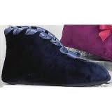 Dearfoams Holiday Velour Boot with Satin Ribbon