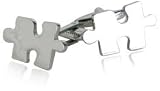 Unique Jigsaw Puzzle Piece Cufflinks in Silver with Presentation Box