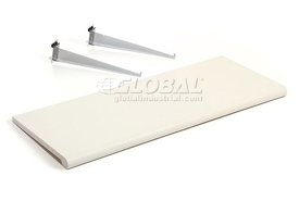 Plastic Slatwall Shelf White With 2 Brackets. Package of 4
