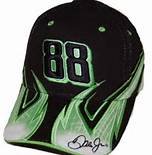 Dale Earnhardt Jr #88 AMP Energy Flames Flash Lightning Bolts Green, White and Black Chase Authentics Hat Cap