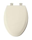 Mayfair 146ECDG 006 Designer Series Wood Toilet Seat with Easy-Clean Hinges and DuraGuard Antimicrobial Agent, Elongated, Bone