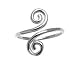 Regal Flourish Adjustable 14k White Gold Women's Toe Ring