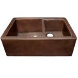 Native Trails CPS276 Farmhouse Duet 16 Gauge Copper Undermount Kitchen Sink Antique Finish