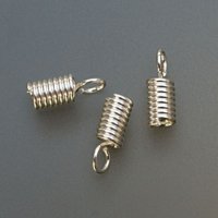 Silver Plated Spring w/ Loop Cord End Fasteners, 