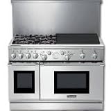 Thermador Pro Grand PRD484EEG 48 Pro-Style Dual-Fuel Range with 4 Star Burners (2 w/ ExtraLow Simmer Settings), 24 Electric Griddle, European 3rd Element Convection & Extra-Large-Capacity Oven