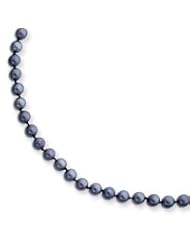 14k 5-5.5mm Black Akoya Saltwater Cultured Pearl Necklace - PLB50-16"