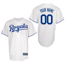MLB Men's Kansas City Royals Replica Jersey Personalized (White, 40/Medium)