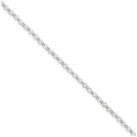 Sterling Silver 2mm Rolo Chain Necklace - 20 Inch - Spring Ring