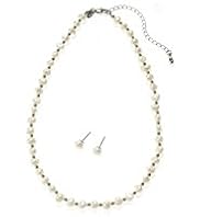 Fresh Water Pearl Necklace & Earrings Set