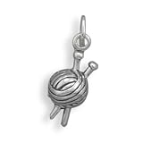 Sterling Silver Yarn Charm with 18
