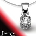 Jewelco London 18 Carat White Gold 15pt 4 Claw Diamond Solitaire Pendant