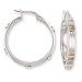 Jewelco London 9ct White gold hoop earrings with yellow gold screws ( 1.8g )