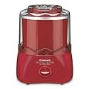 Cuisinart ICE-20R Red Frozen Yogurt, Ice Cream & Sorbet Maker with Bonus Ice Cream Freezer Bowl 1.5-qt.