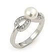 Knot Shape CZ & Pearl Ring