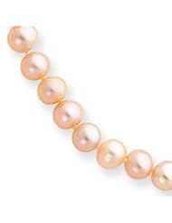 Genuine IceCarats Designer Jewelry Gift 14K 5.5-6Mm Pink Freshwater Onion Cultured Pearl Necklace In 20.00 Inch