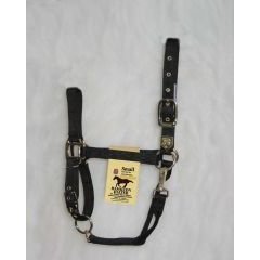 Hamilton 1-Inch Nylon Halter with Adjustable Chin, Black - Small Size (500-800 lbs.)