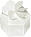Favour Boxes (pack of 12, card) - Petal Shaped: Pearl