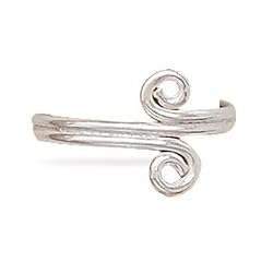 Double Swirl Polished Toe Ring