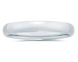 4 mm Plain Domed Comfort-Fit Men's Wedding Band in 14k White Gold