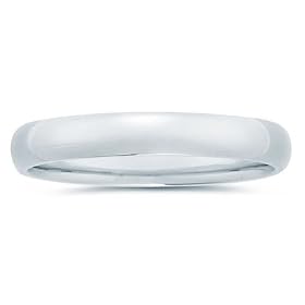 4 mm Plain Domed Comfort-Fit Women's Wedding Band in 14k White Gold