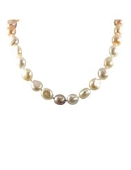 14K 11.5-12mm multi color baroque freshwater cultured pearl necklace, 18"