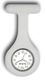 Montre � gousset d'infirmi�re - Blanc - Silicone(contr�le infection) + HOUSSE SILICONE BLEU OFFERTE!!