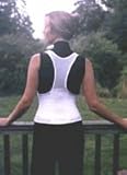 Cincher Women's Posture Back Brace Support Belt - White - Small 30-34 Inch Hip