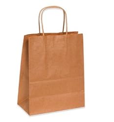Box Partners BGS103K 8 x 4-3/4 x 10-1/4 Kraft Paper Shopping Bags (Pack of 250)