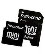 Transcend - Flash memory card ( SD adapter included ) - 2 GB - 45x - miniSD
