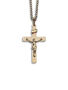 132. 9ct Gold Crucifix Cross Pendant
