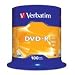 Verbatim - 100 x DVD-R - 4,7 Go - 16x - Argent mat - Spindle