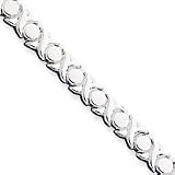 Sterling Silver X and O Stampato Necklace - 16 Inch