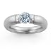 0.75 Carat D/SI1 Round Certified Diamond Tension Set Engagement Ring in Platinum